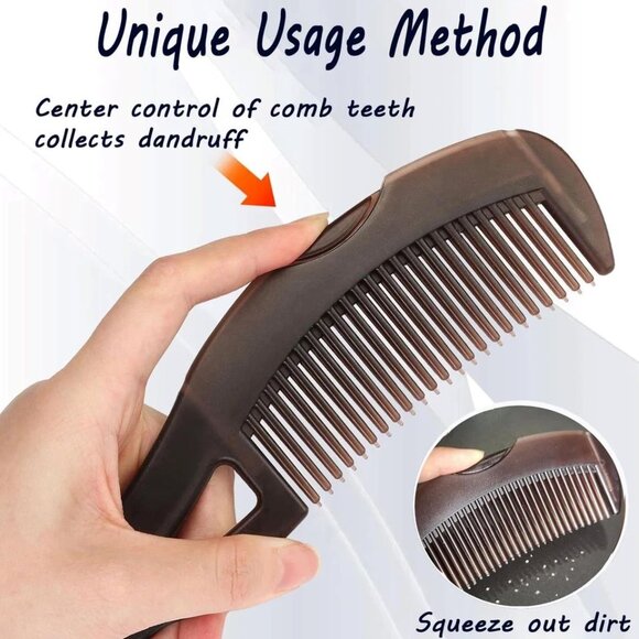 NEW!! Dandruff Comb, Detoxing Comb Energy Massage Comb, Hollow Tooth Button Comb - Picture 7 of 7